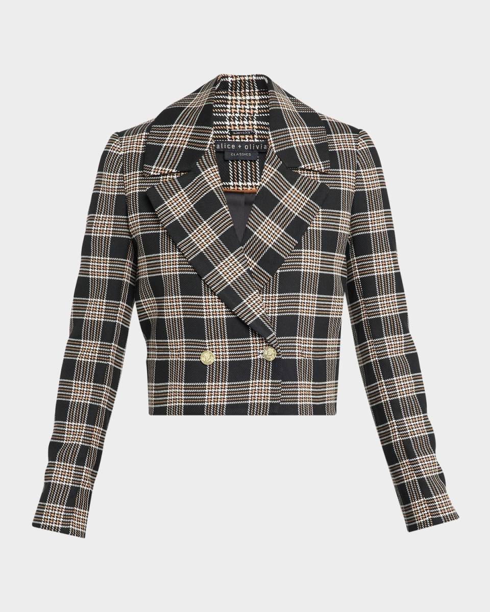 Avery Plaid Double-Breasted Blazer